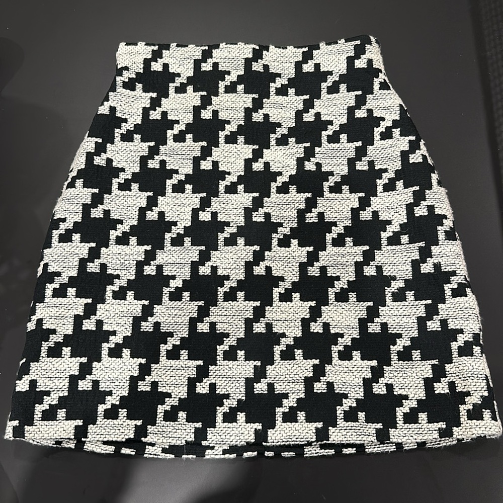 Houndstooth Black & White Skirt